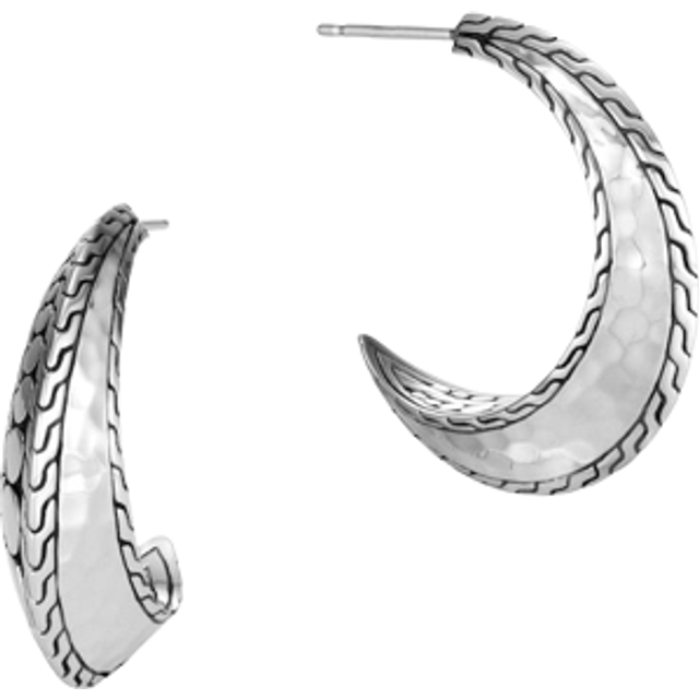 John Hardy Essentials Silver J Hoops