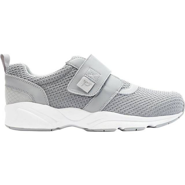 Propét Men's Stability X Strap Closure Shoes Extra Cushion Removable Insoles, Light Grey, 15 X-Wide