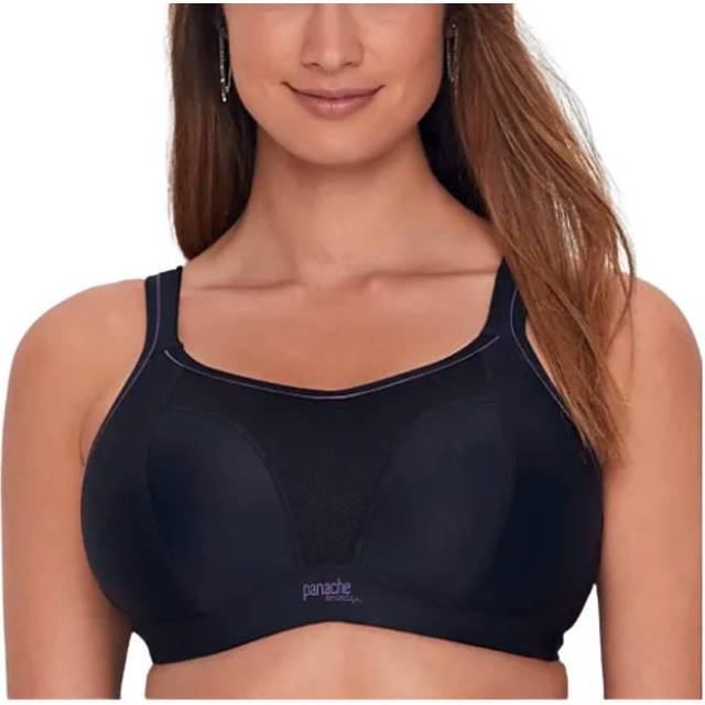 Panache dam icke-trådbunden sport-BH, svart, 34D, Svart, 75D