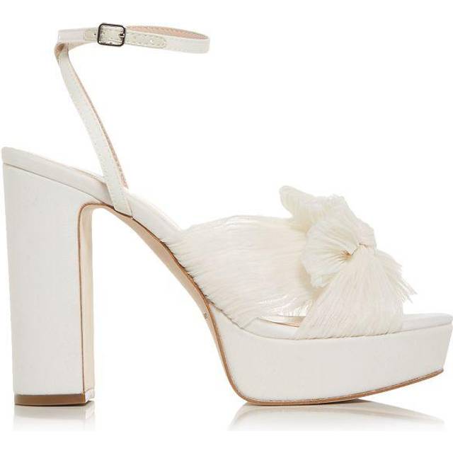 Loeffler Randall - Natalia Bow-embellished Plissé-organza Platform Sandals - White - US 6