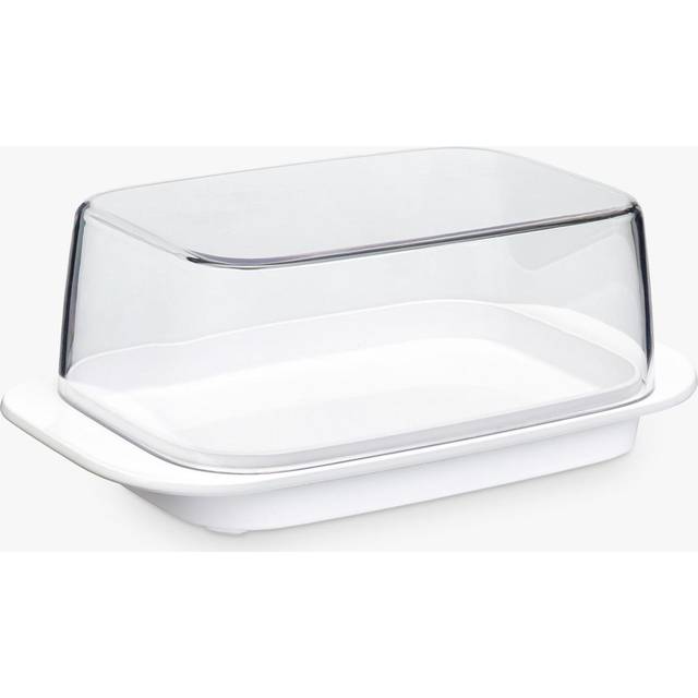 Mepal 106035030600 smörburk, transparent lock, passar exakt i kylskåpspåsen, diskmaskinssäker, ny version, vit, 250 g smör