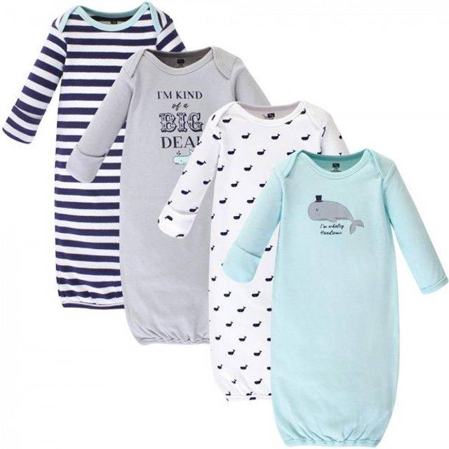 Hudson Baby Unisex Cotton Gowns  Handsome Whale  0-6 Months