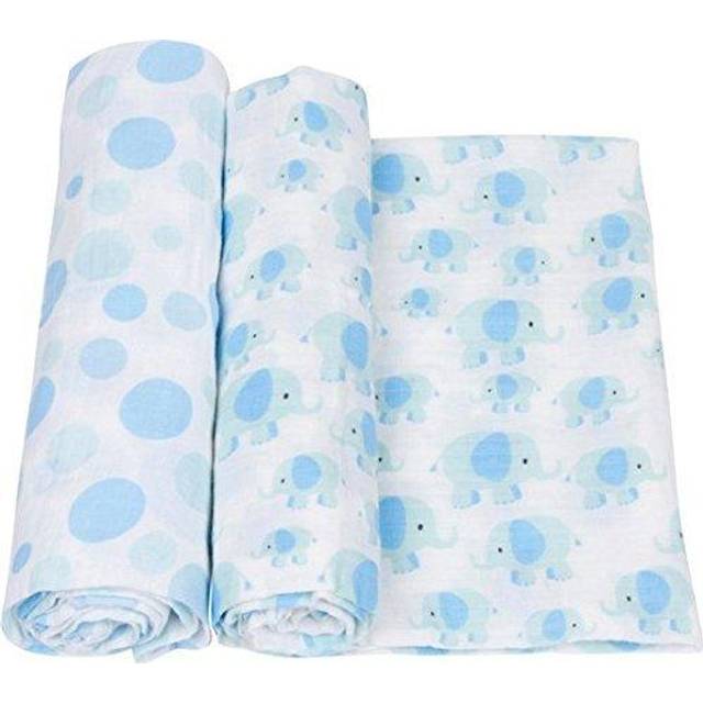 MiracleWare 3042 Elephant Muslin Swaddle, 2 Pack