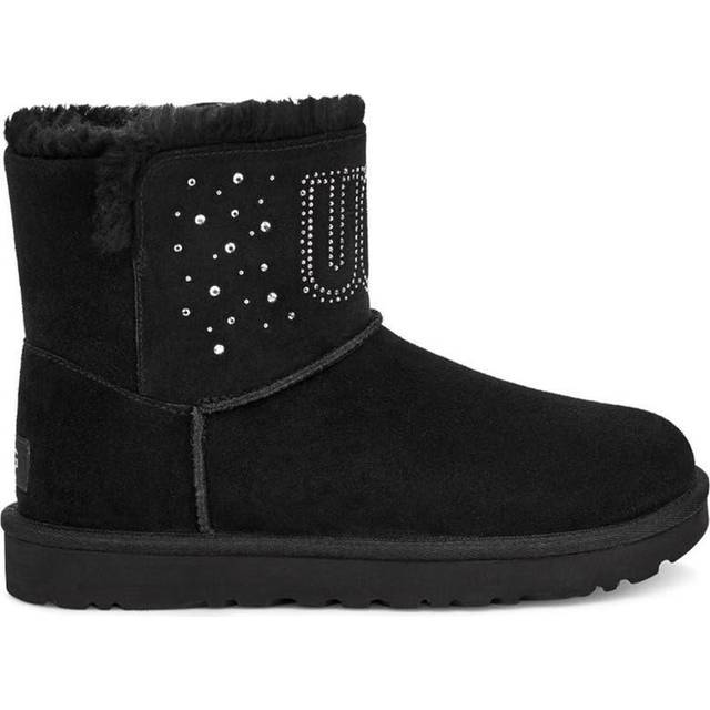 UGG® Classic Gem Mini Boot in Black, Size 6, Polyester/Wool
