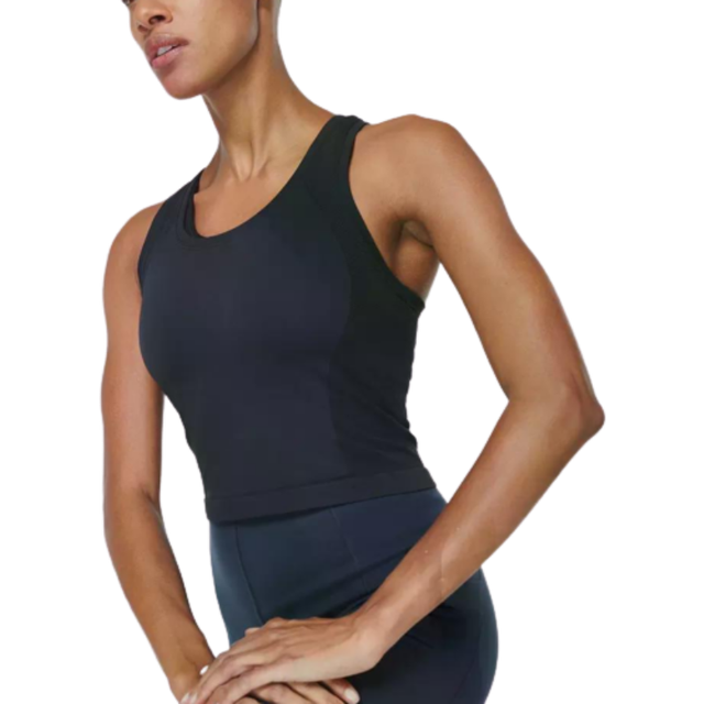 Sweaty Betty Womens Training Athlete Crop Seamless Workout Tank Top - Black, Black, Size M, Women