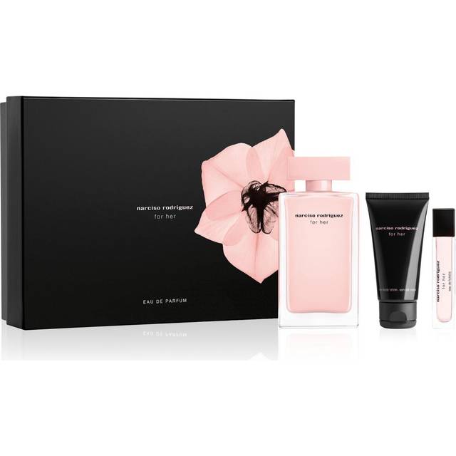 Narciso Rodriguez for Her 3 Piece Gift Set: Eau De Parfum 100ml - Eau De Parfum 10ml - Body Lotion 50ml