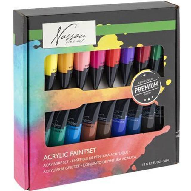 Nassau Fine Art Akrylfärg i låda - 18 färgtuber