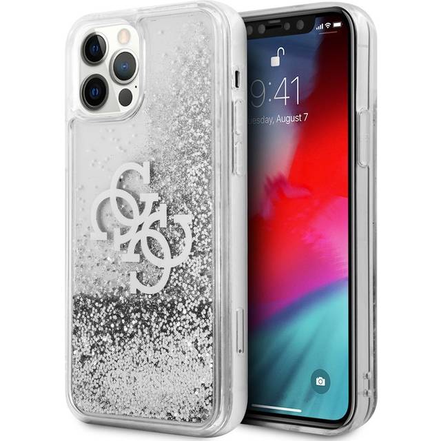 Guess iPhone 12 Pro Max Skal Liquid Glitter - Silver