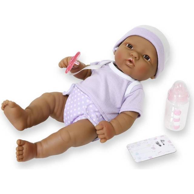 "JC Toys - La Newborn Nursery | 7 Piece Baby Doll Gift Set | 12"""" Life-Like Hispanic Doll with Accessories | Purple | Ages 2+ (18347)"
