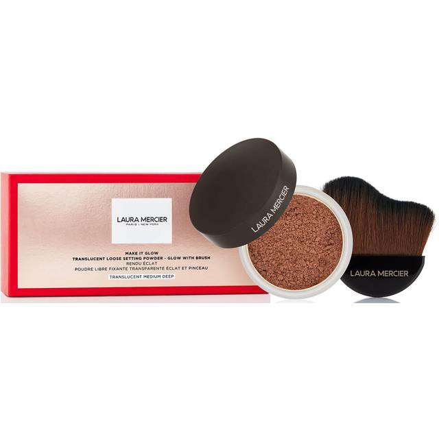 Laura Mercier LAUR13-Q Make to Glow Translucent Medium Deep Loose Powder & Brush Duet