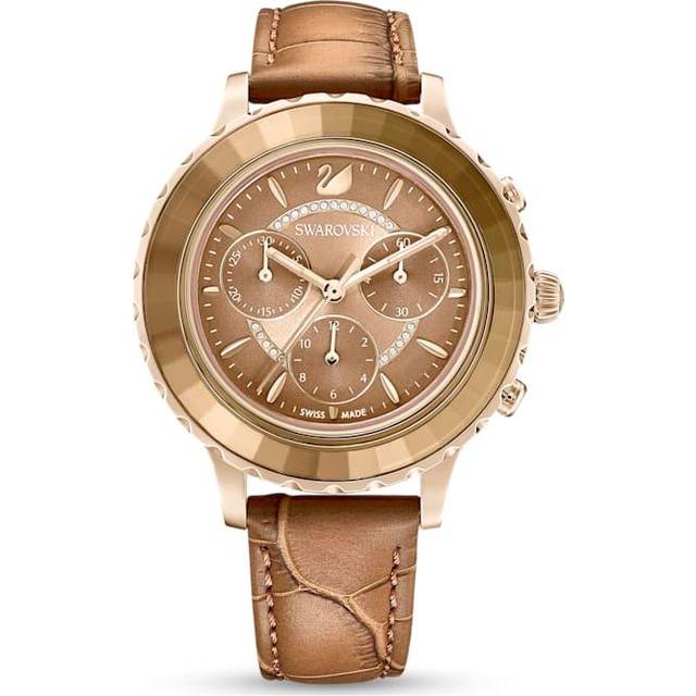 Lux Chrono Watch Brown/Gold Leather