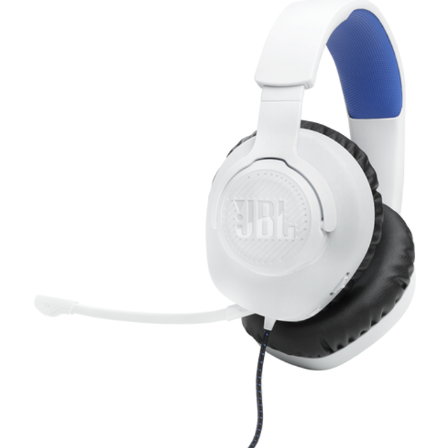 JBL Quantum 100 Playstation Wired Over-ear Headset White and Blue