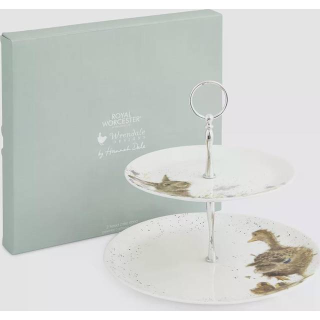 Classic Wrendale Designs - 2-Tier Cake Stand - White (23cm H X 26.7cm W X 27cm L)