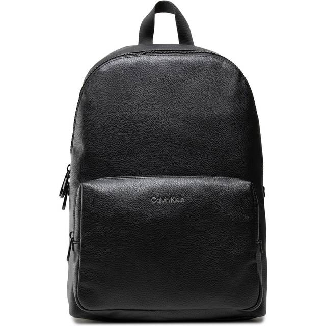 Black Polyethylene Men Backpack