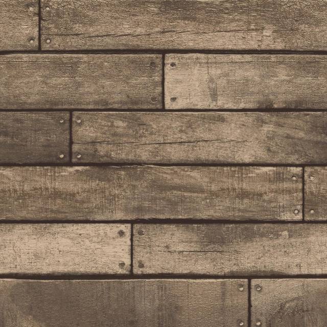 Fine Decor Distinctive Wooden Plank Gold Wallpaper - Brown