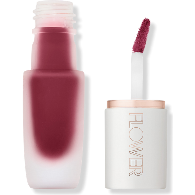 FLOWER BEAUTY By Drew Barrymore Perfect Pout Lip Color - Soft Matte Finish - Liquid Lipstick - Comfortable + Lightweight Feel (Raspberry)