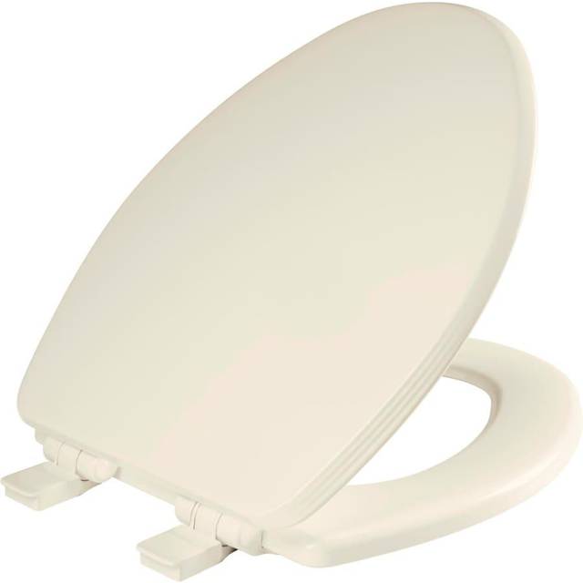 Bemis Ashland Modern Wood Toilet Seat with Decorative Edge  Slow Close  Secure Hinges  Elongated  Biscuit