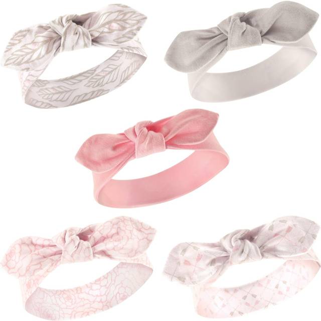 Hudson Baby Unisex Cotton and Synthetic Headbands  Gray Feather  0-24