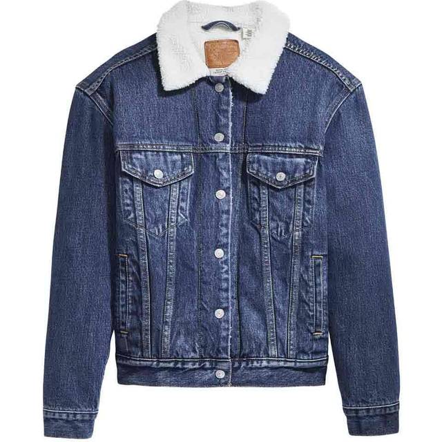 Levi's dam ex-pojkvän sherpa lastbilsjacka, Grov och torktumla, XXS