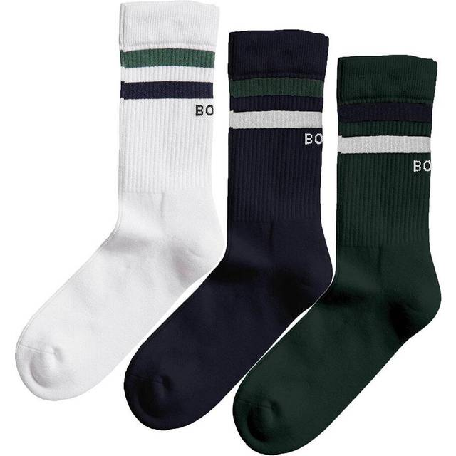 Core Crew Sock 3-Pack, 41-45, Green/Navy Blue/White