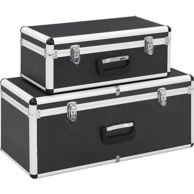 Förvaringsväskor 2 st svart aluminium