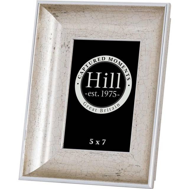 Antique Crackled Effect Photo Frame 5X7 - Glass/Resin - L4 x W21 x H26 cm - Silver