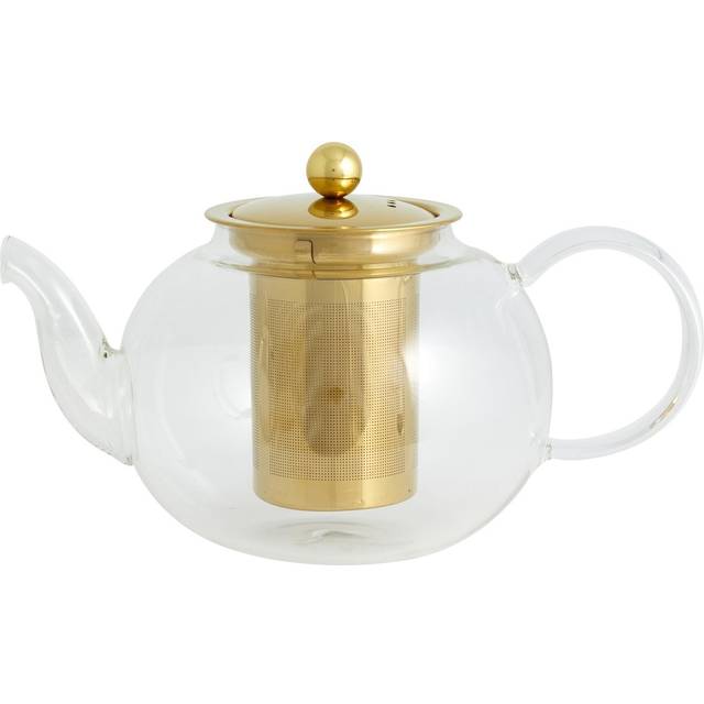 Nordal - CHILI tekande - Tekanna - Klar Glas/Guld - H14 x L24 cm
