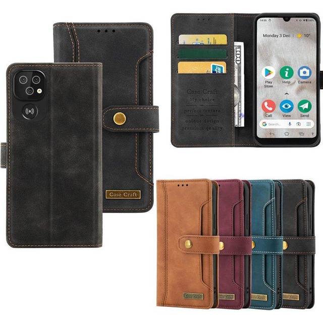 (Black) Phonecase wallet 4-card Doro 8100