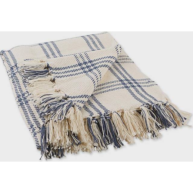 DII French Blue Modern Farmhouse Plaid Throw