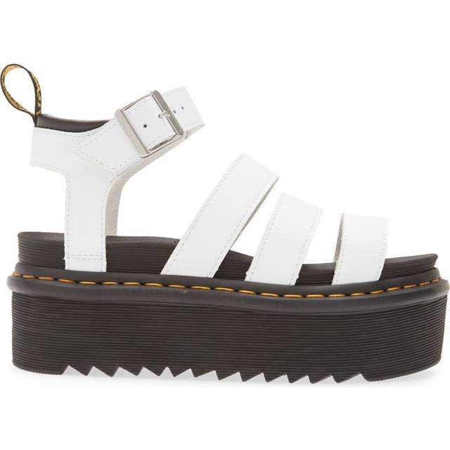 Dr. Martens Blaire Hydro Leder Gladiator Plateausandalen, in Weiß, Größe: 36