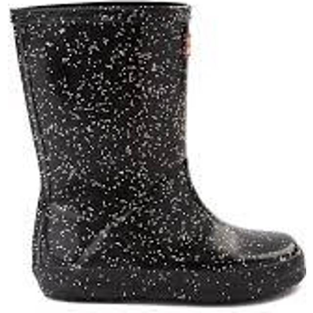 Hunter Childrens Unisex Giant Glitter Kids Black Wellington Boots - Size UK 5 Infant