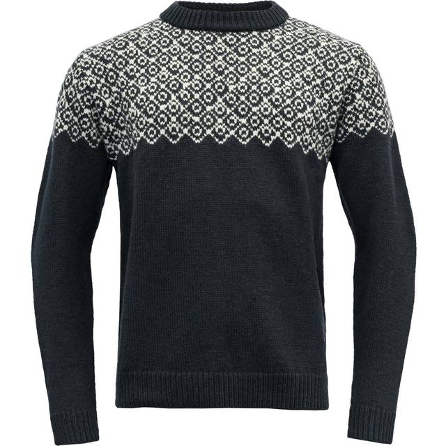 Devold Bjørnøya Sweater Crew Neck Offwhite/Ink, S