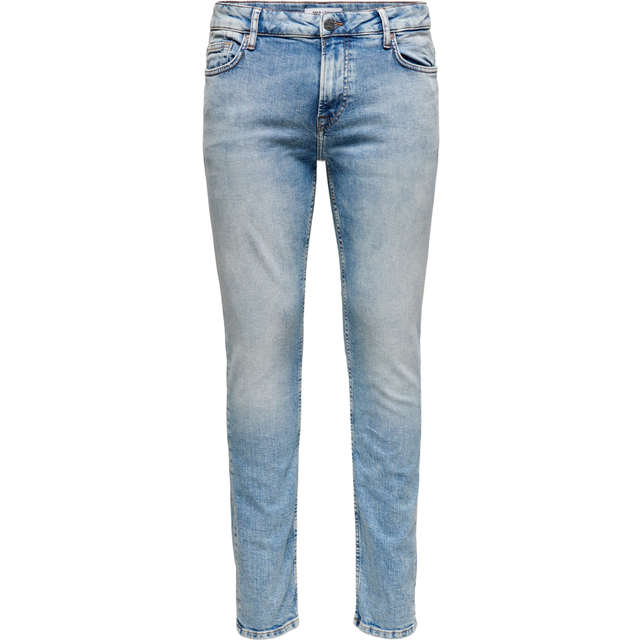 Only & Sons - Loom Slim Blue Wash Blue Denim - Jeans - blue - W28 / L30 - 98% Cotton, 2% Elastane,Denim