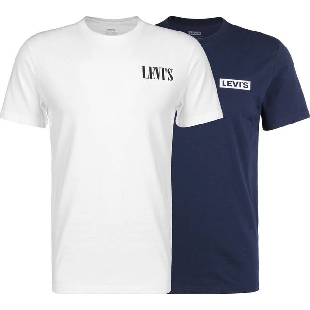Levi's 2 Pack of Sports Logo T-Shirts - White/Black, White/ Black, Size L, Men