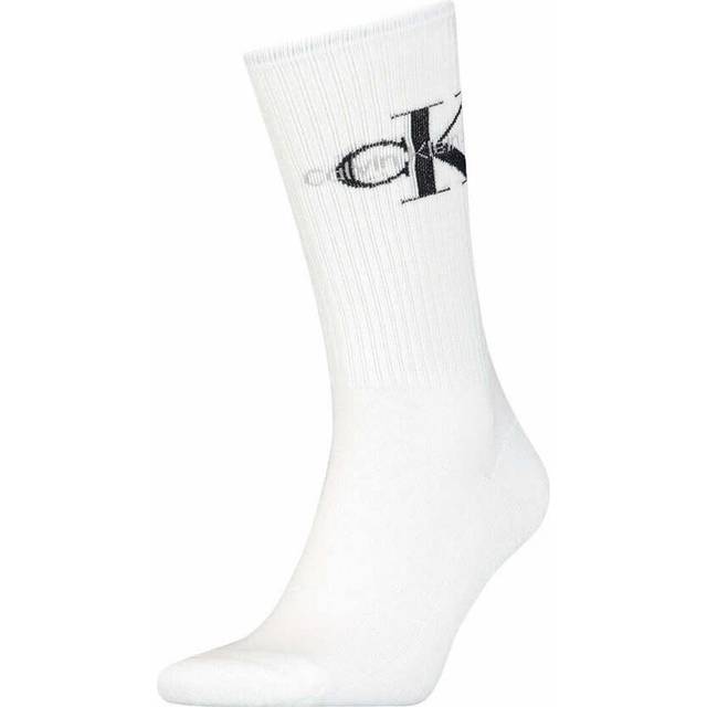 Calvin Klein Womens 10 White Logo Cotton-blend Socks 1 Size - 10 WHITE