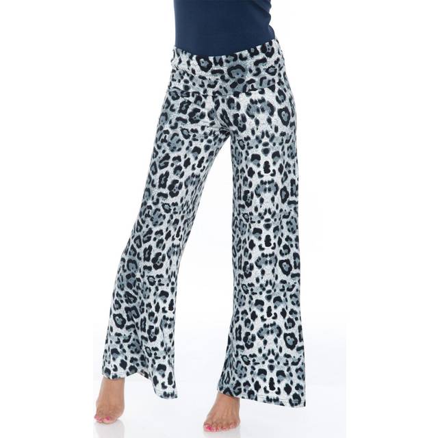 White Mark Printed Palazzo Pants, 119-Ornage & Navy - Small