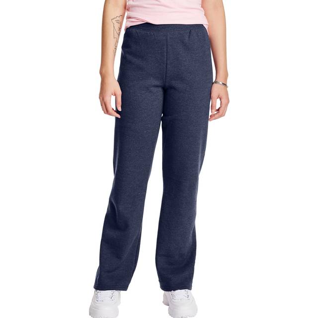 Hanes Women's EcoSmart Open Bottom Leg Sweatpants Violet Splendor Heather Small