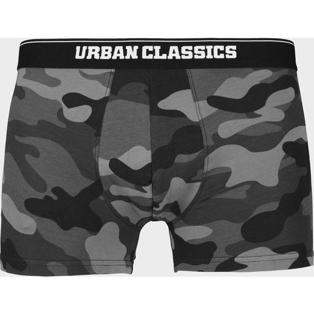 Urban Classics Men 2-pack camo boxershorts, herrkalsonger, finns i många olika färger, storlekar S – 5XL, Woodcamo + Darkcamo, M