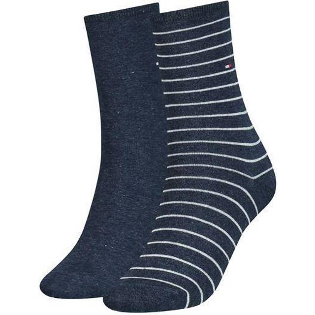 Tommy Hilfiger Women's 2-Pack Small Stripe Women's Socks, Black - Size: EUR 35-38