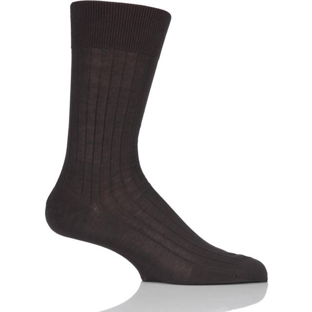 Falke Mens Black Milano Cotton-blend Socks 4344 - BLACK
