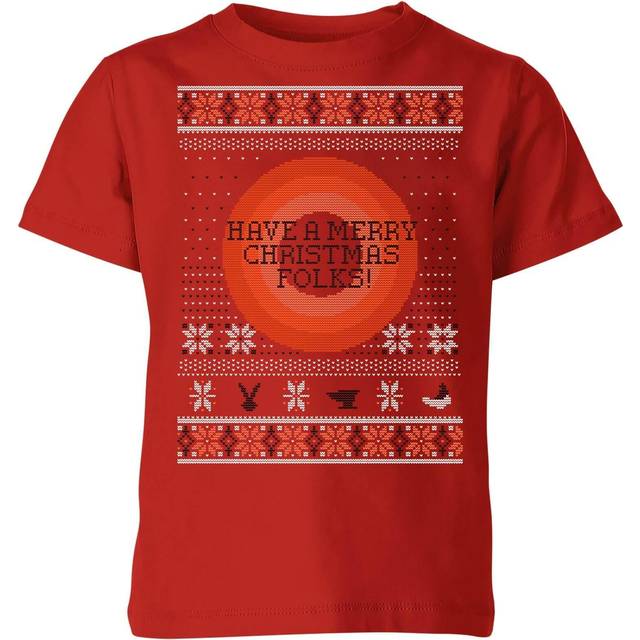 Looney Tunes Knit Kids' Christmas T-Shirt - Red - 3-4 Years