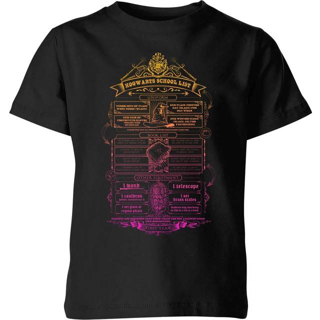 Harry Potter School List Kids' T-Shirt - Black - 9-10 Years