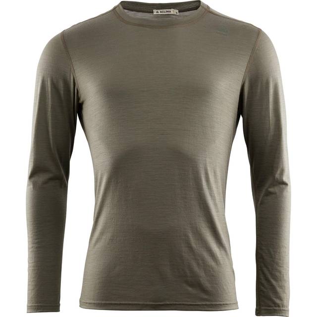 Aclima Lightwool Undershirt Long Underkläder merinoull Herr Storlek XS Färg olivgrön