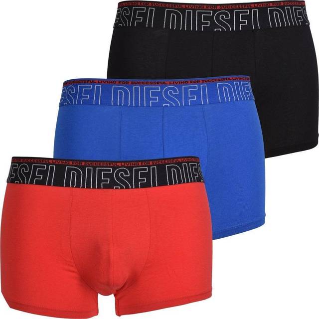 Diesel Herr UMBX-damienthreepack boxershorts (förpackning med 3), Röd blå svart två, XXL