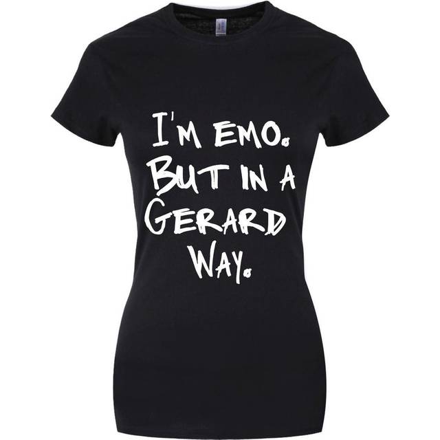 (XL, Black/White) Grindstore Womens/Ladies Im Emo But In A Gerard Way T-Shirt