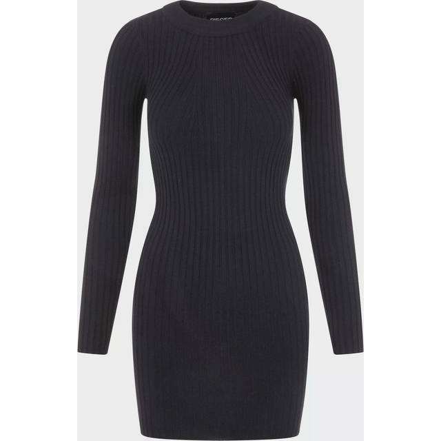 Pieces Crista LS O-Neck Knit Dress Black XL