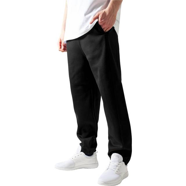 Urban Classics Ladies Open Edge Terry Turn Up Pants, joggingbyxor för kvinnor, finns i många olika färger, storlekar XS till 5XL, Svart (svart 00007), 4XL