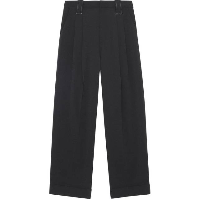 GANNI Loose Fit Mid-Waist Pleat Pant