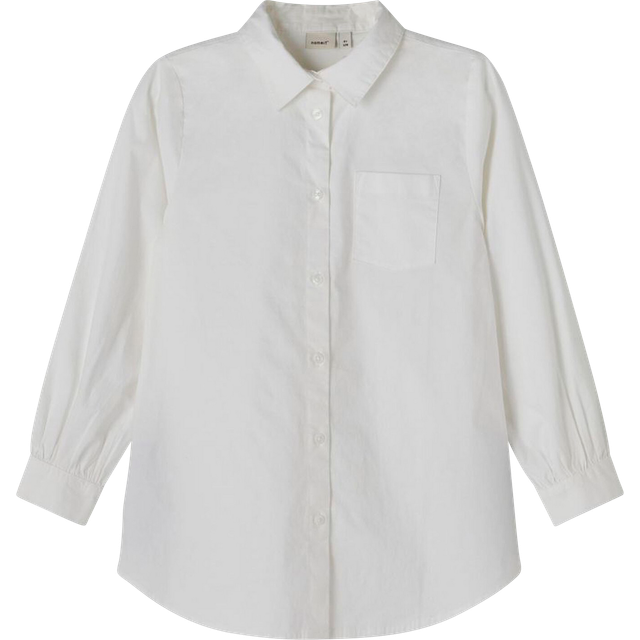 NAME IT Flickor NKFBEFRED LS lång skjorta NOOS blus, ljus vit, 116