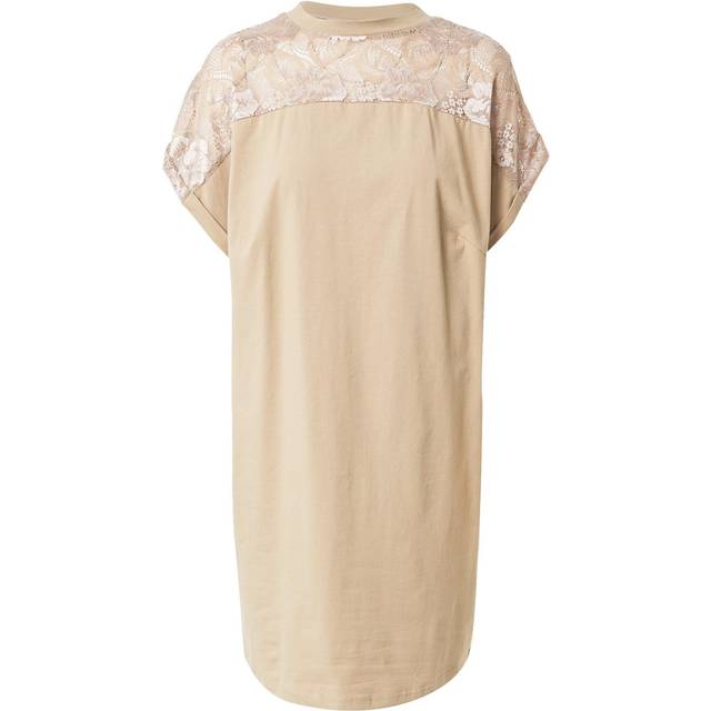 Urban Classics Damers spetsklänning för kvinnor, mjuk taupe, XS